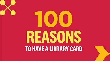 Red and yellow graphic text reading 100 reasons.