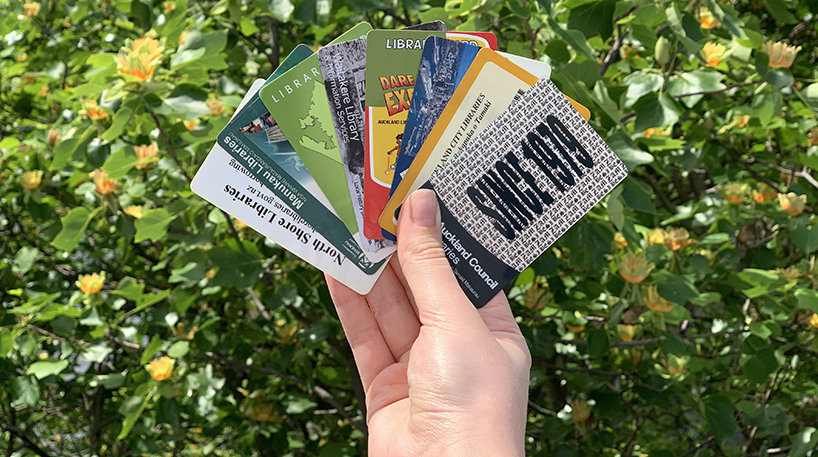 Image of different library card designs.