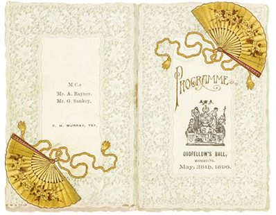 Front and back cover of a programme for the Godfellow's Ball. This is part of the Auckland Council Libraries heritage collections.