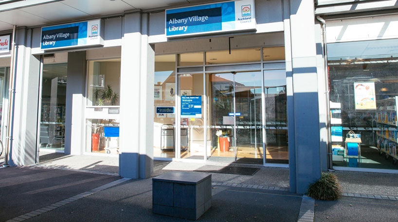 https://beta.aucklandlibraries.govt.nz/pages/library.aspx?library=1&libraryname=Albany Village Library. 