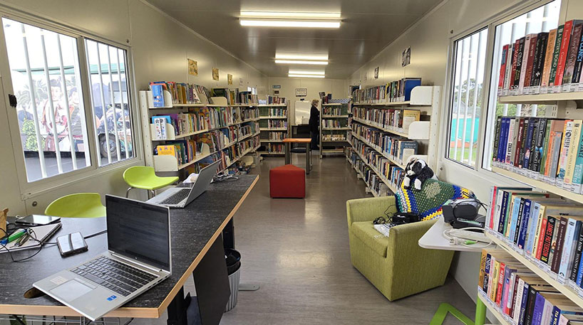 Interiors of temporary Mahurangi East Library