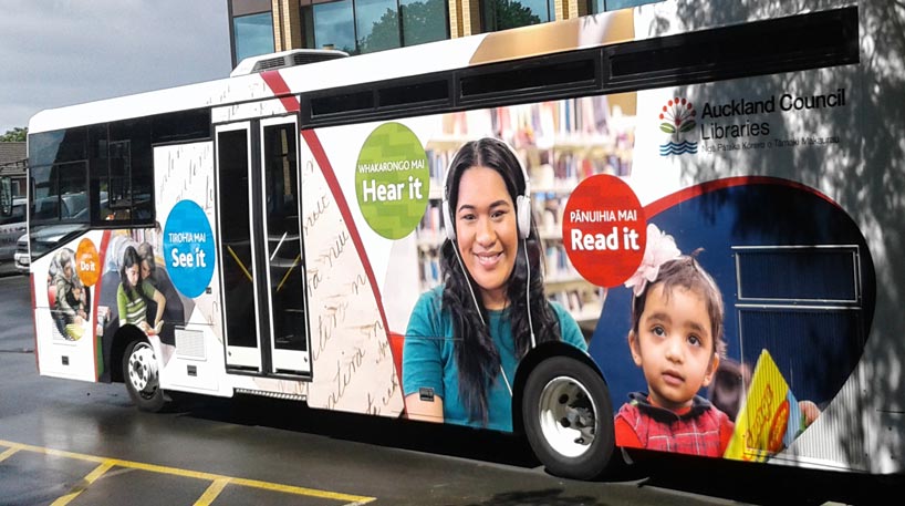 North Auckland mobile library bus