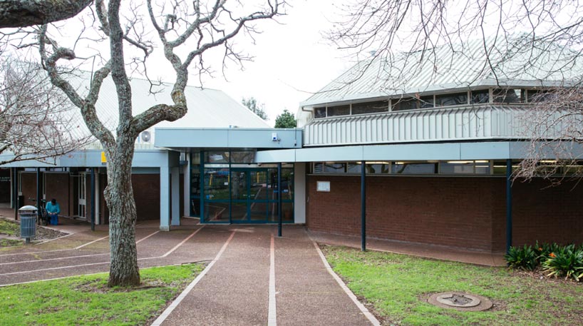 Mt Albert library entrance.