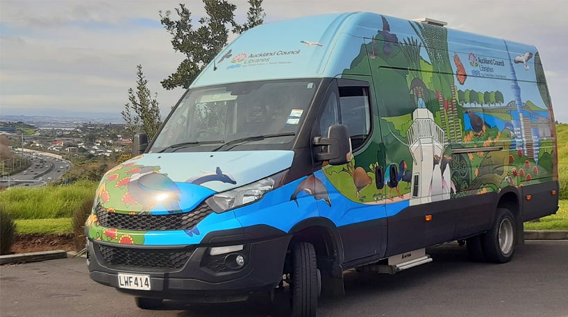 Tamariki Mobile library bus.