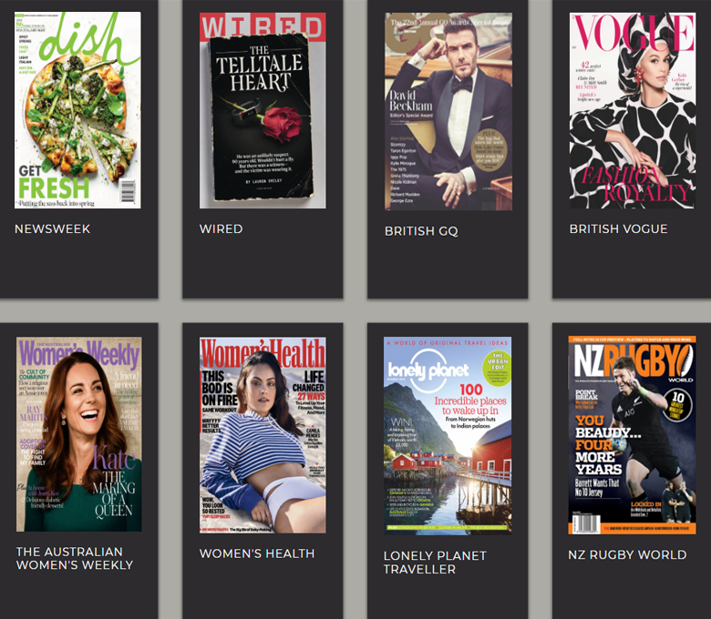 Magazine titles available in RBdigital.
