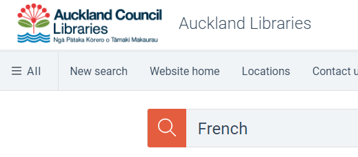 Image of the word "French" entered into a search field.