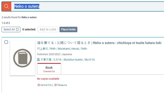 Image of Rominised name entered into a search field.