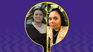 Tangata Moana artists Jarna and Spdrtwnbby.