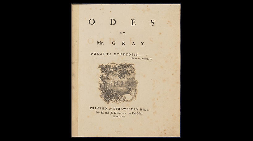 Thomas Gray. Odes, 1757.