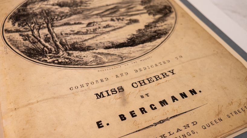 Cropped photograph of original sheet music