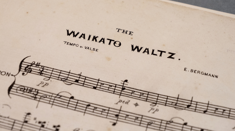 Cropped photograph of original sheet music