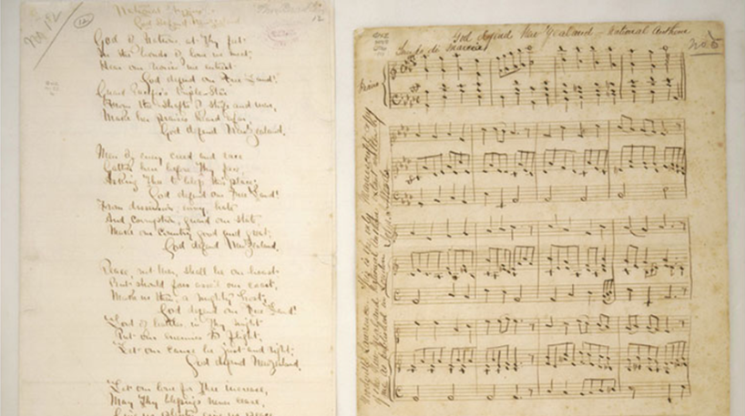 Cropped photograph of original sheet music