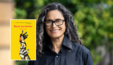Author Gina Cole profile and book cover titled Black Ice Matter.