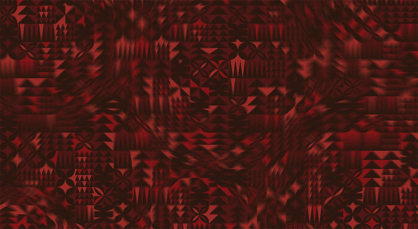 Pacific pattern in red colours.