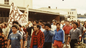 Peaceful marching protest